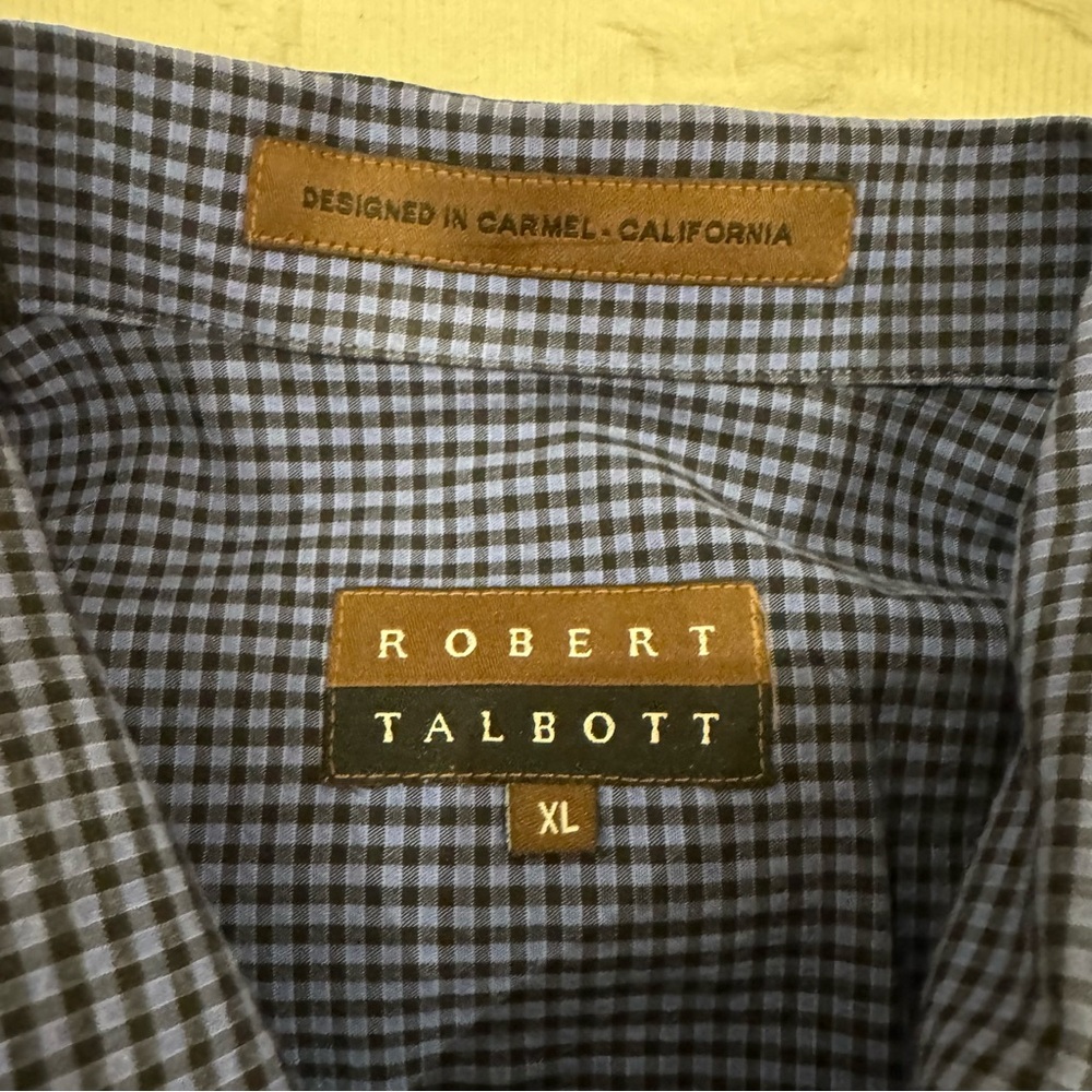Robert Talbott Seersucker Button Down Shirt Xl Bl… - image 3